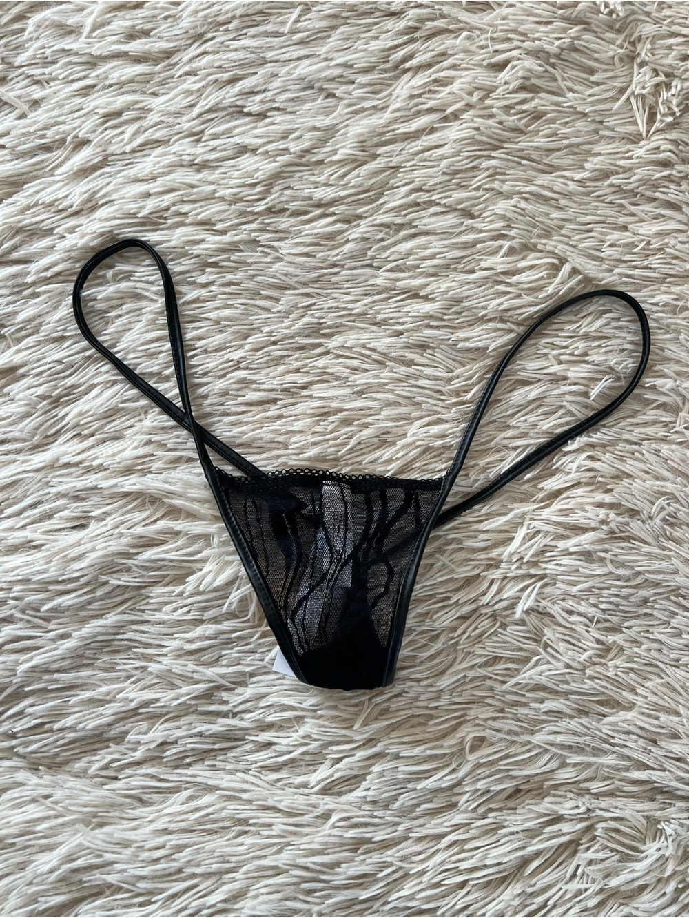 Sheer Black Lace Minimal Thong